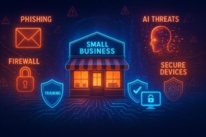 Cybersecurity services protecting small businesses from cyber threats and data breaches.
